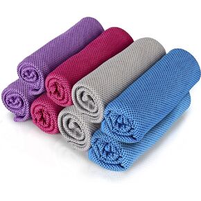 8Packs Cooling Towel (40"x 12"), Ice Towel, Microfiber Towel, Soft Breathable Chilly Towel Stay Cool for Yoga, Sport, Gym, Workout, Camping, Fitness, Running, Workout & More Activities