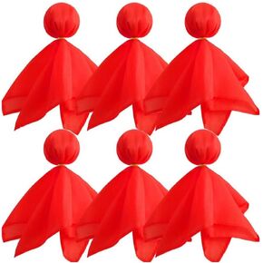 RONRONS 6 Pack Football Penalty Flag Sports Fan Tossing Flags for Football Party Games Accessory,Red