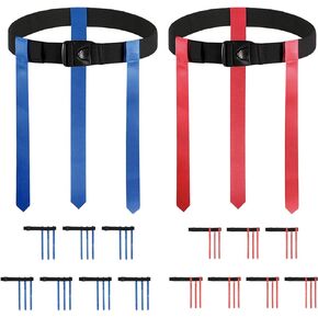 Flag Football Belts Kids, 14 Player Adjustable Flag Football Set with 42 Flags for Youth, Teens, Youth and Adults Sports Training Equipment, Easy Tear Away