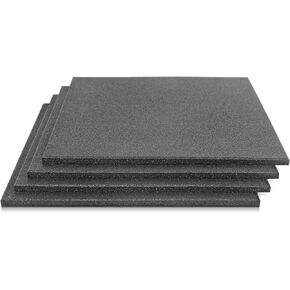 0.98 inch Thick Heavy Duty Exercise Equipment Rubber Mat Gym Flooring for Gym or Garage gym,4 Pack 19.67"x19.67" Rubber Exercise Workout Equipment Ground Mat,10.76 Sq Ft
