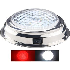 ضوء قبة القارب البحري LED لمقصورة القارب مع مفتاح تثبيت سطحي من الفولاذ المقاوم للصدأ 12 فولت 6.7 بوصة (أبيض) in Kuwait