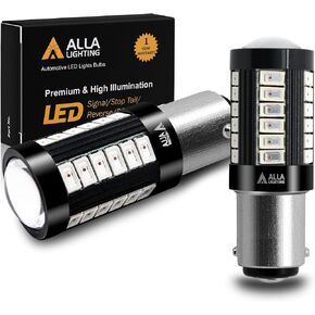 Alla Lighting BAY15D 7518 1157 LED Strobe Brake Lights Bulbs Xtreme Super Bright Red Flashing Stop Lamps Replacement 2057 3496 1154 1034