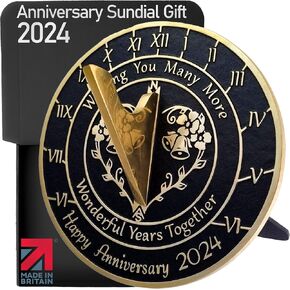 The Metal Foundry Personalized Large Sundial - Heavy Duty Recycled Brass Home Decor Or Garden Present Idea Made in The UK for Parents, Grandparents, Friends, Couples