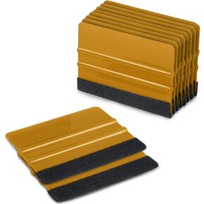 ممسحة لباد السيارة للفينيل، مكشطة بلاستيكية بحافة لباد، أداة تطبيق تثبيت الفينيل، ممسحة احترافية لفيلم السيارة خالية من الخدوش (ذهبي، 10 عبوات) in Kuwait