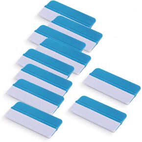 Gomake Vinyl Squeegee Anti-Scratch Window Tint Application Tool Mini Vinyl Wrap Felt Edge Squeegee for Car Vinyl Scraper Decal Applicator Tool Tint Film Wallpaper Tool Blue (Blue)
