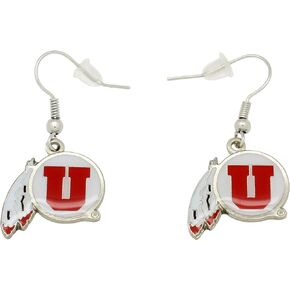 aminco NCAA Dangler Earrings, Utah Utes