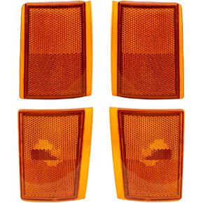 Brock Replacement Driver and Passenger 4 Pc Set Upper & Lower Signal Side Marker Reflector Lights Compatible with 1988-1993 C1500 C2500 K2500 K3500 Pickup Truck