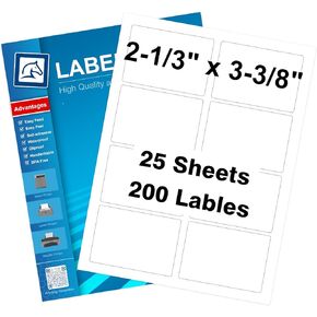 Half Sheet Self Adhesive Shipping Labels for Laser & Inkjet Printers 8.5" x 5.5", White Blank Mailing Labels Strong Adhesive Sticker Labels (25 Sheets,50 Labels)（HB-R002）