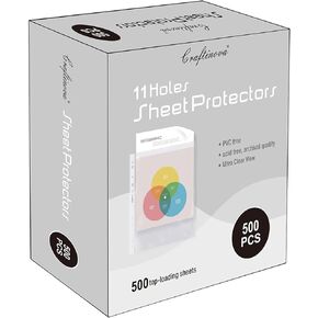 Sheet Protectors, 100 Pack Plastic Page Protectors, 11 Hole Upgrade Thickened Material,Clear Page Protectors Fits Standard 8.5 x 11 Paper, 9.25 x 11.25 Top Loaded,for 3 Ring Binder
