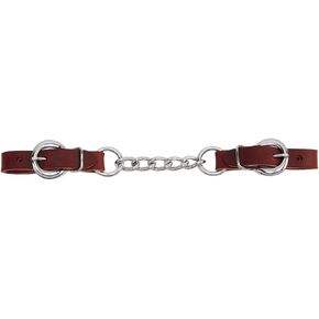 Weaver Leather Latigo Leather Heavy-Duty Single Link Chain Curb Strap, Burgundy, 4.5