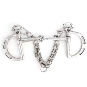 Jointed Uxeter Kimberwicke Bit Low Leverage Horse Chewing Mouth Roller Stainless Steel(Horse Mouth Length 125 mm)