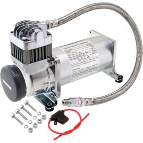 Vixen Horns Heavy Duty Onboard Air Compressor 200 PSI. Universal Replacement for Truck/Car Train Horn/Suspension/Ride/Bag kit/System. Fits All 12v Vehicles Like Semi/Pickup VXC8301