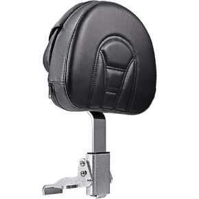 Astra Depot Adjustable Chrome Plug-In Driver Rider Backrest Pocket Black Pad Compatible For Victory Cross Country 2010-17