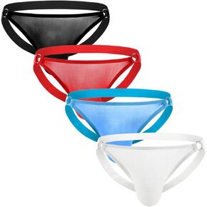 Summer Code Mens Jockstrap Micro Mesh Breathable Athletic Supporters Pack with Metal Ring