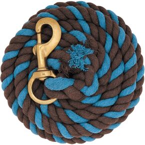 Weaver Leather Cotton Lead Rope Chocolate/Hurricane Blue, 5/8 x 10'