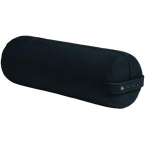 Manduka Yoga Round Bolster Pillow - Firm, Removable eQua Cover, Easy Carry Handle - Midnight Blue, 27" x 9" x 9"