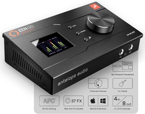 Zen Go Synergy Core، واجهة الصوت، واجهة Thunderbolt 3 التي تعمل بالحافلة 4×8 للتسجيل، مع تأثيرات تسجيل الصوت في الوقت الفعلي، واجهة XLR، مناسبة لإعداد البودكاست - صوت Antelope in Saudi Arabia