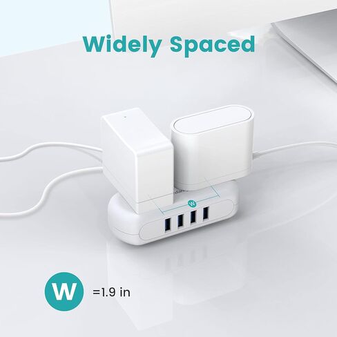 SUPERDANNY Mini Surge Protector, 2 Wide-Spaced Outlets Power Strip with USB in Saudi Arabia