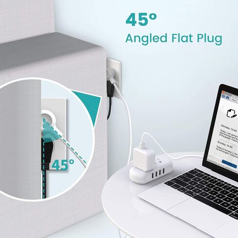 SUPERDANNY Mini Surge Protector, 2 Wide-Spaced Outlets Power Strip with USB in Saudi Arabia