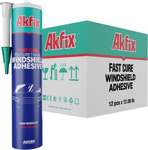 Akfix Urethane Windshield Adhesive Black (1x10.1 fl.oz.) - Fast Curing Car Window Sealant, High Bond Strength Auto Glass Sealant | 1 Pack in Saudi Arabia