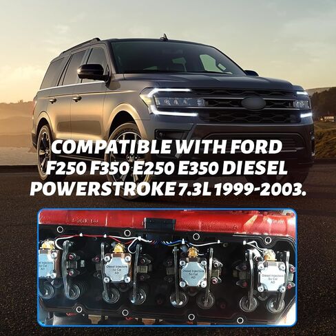 Powerstroke Diesel Valve Cover Gasket Set Compatible with Ford F250 F350 E250 E350 7.3L 1999-2003, Includes Gaskets, Glow Plugs, Harness, Relay, OEM Replaces F81Z-6584-AA 615-201, Easy Installation in Saudi Arabia