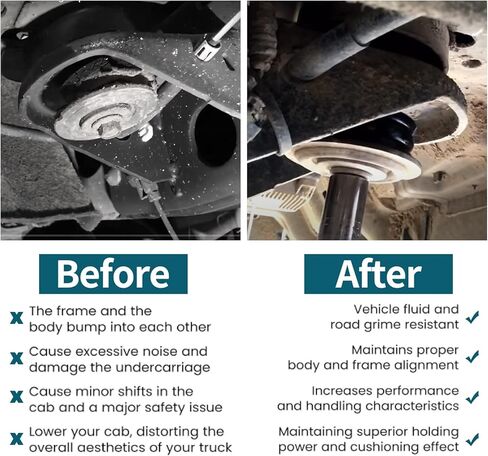 طقم جلبة تثبيت الجسم لسيارة Ford F-250 F-350 F250 F350 Super Duty 2WD 4WD 08 09 10 11 12 13 14 15 16 مجموعة أدوات تركيب كابينة الجسم من البولي يوريثين وأكمام فولاذية تحل محل KF04060BK in Kuwait