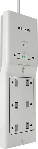 Belkin 8-Outlet Conserve Switch Surge Protector, 4ft Cord and Remote, White in Saudi Arabia