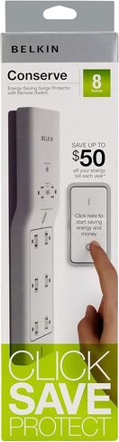 Belkin 8-Outlet Conserve Switch Surge Protector, 4ft Cord and Remote, White in Saudi Arabia