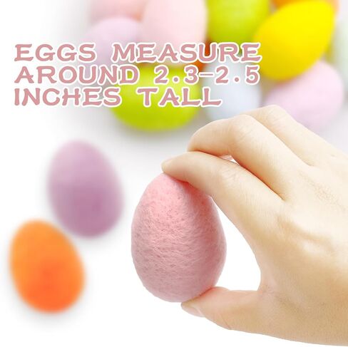 21 Pcs Colorful Felted Eggs Easter Felt Egg Spring Crafts Wool Felt Easter Eggs Colorful Bright Felted Eggs Garland Tree Hanging Ornaments for Easter Egg Hunt Surprise Party Tiered Tray Decor in Saudi Arabia