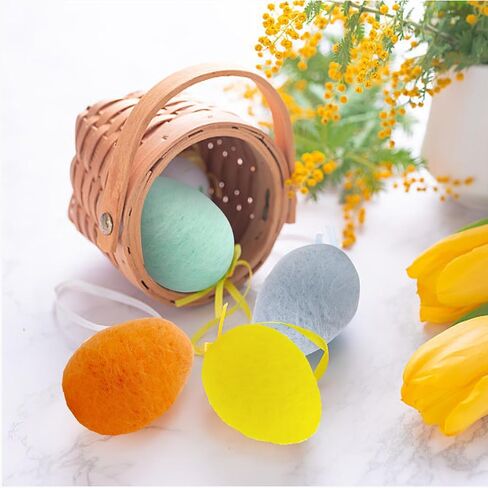 21 Pcs Colorful Felted Eggs Easter Felt Egg Spring Crafts Wool Felt Easter Eggs Colorful Bright Felted Eggs Garland Tree Hanging Ornaments for Easter Egg Hunt Surprise Party Tiered Tray Decor in Saudi Arabia