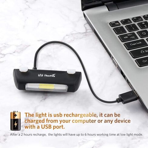 مصباح ذيل الدراجة ThorFire، مصباح LED مقاوم للماء قابل لإعادة الشحن عبر USB، مصباح يدوي آمن لركوب الدراجات الخلفي الساطع، 7 أوضاع إضاءة مع الأحمر والأزرق والأبيض لركوب الدراجات الآمنة يناسب البالغين والأطفال دراجات MTB in Saudi Arabia