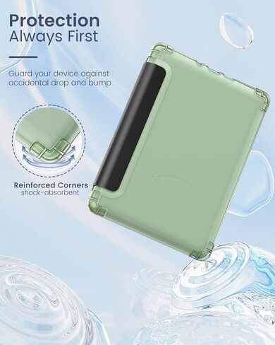 حافظة MoKo لجهاز Kindle Paperwhite مقاس 6.8 بوصات الجيل الحادي عشر 2021 وKindle Paperwhite Signature Edition، غطاء خلفي شفاف ناعم للغاية ومرن من مادة TPU مع تنبيه/غفو تلقائي، زهور بيضاء وزرقاء in Saudi Arabia