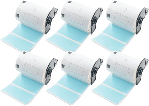 BETCKEY - Continuous Length Labels Replacement for Brother DK-2205 (2.4 in x 100 ft), Compatible with Brother QL Label Printers [6 Rolls/Continuous Labels, Mixed] in Saudi Arabia