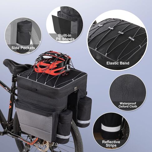 COFIT Bike Trunk Bag 25L / 68L, Extendable Large Capacity Saddle Bags Waterproof Bicycle Rear Rack Luggage Carrier Perfect For Cycling, Traveling, Commuting, Camping and Outdoor in Saudi Arabia