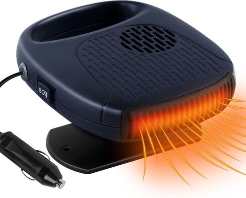 Fast-Heating Car Heater - 12V Automobile Windscreen Fan with Defrost and Defog,Heater Fan Auto Plug-in Cigarette Lighter (Blue) in Saudi Arabia