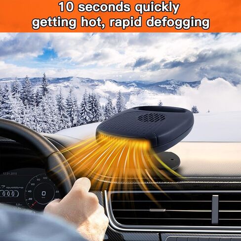 Fast-Heating Car Heater - 12V Automobile Windscreen Fan with Defrost and Defog,Heater Fan Auto Plug-in Cigarette Lighter (Blue) in Saudi Arabia