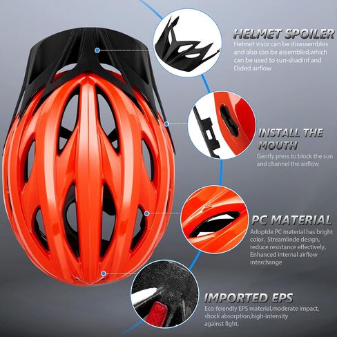 Bike Helmets for Men - Women Bicycle Helmet Adult - Certified Lightweight Comfort Adjustable Cycling Helmet with Detachable Visor for Mountain Road Biker in Kuwait