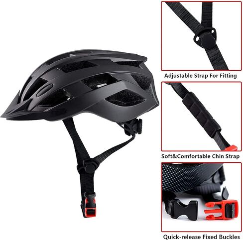 Adult Bike Helmets, Adjustable Mens Womens Bicycle Helmet, Lightweight Road Mountain Cycling Safety Sports Helmets with Detachable Visor in Kuwait