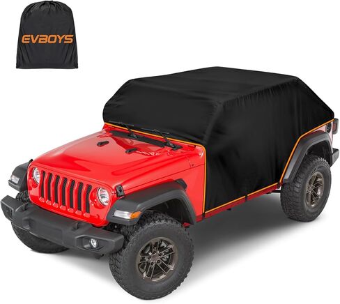 غطاء رانجلر مقاوم للرياح لسيارة جيب رانجلر JK JL 4 أبواب صلبة من الأعلى، يناسب رانجلر 2007-2023 غير محدود 4 أبواب، قماش أكسفورد 600D، مقاوم للرياح قوي، حقيبة تخزين مضغوطة in Kuwait