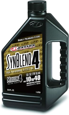Maxima Racing Oils 349128B-2PK Syn Blend4 10w40 Synthetic Blend Motorcycle Engine Oil 1G Bottle, 2-Pack in Saudi Arabia