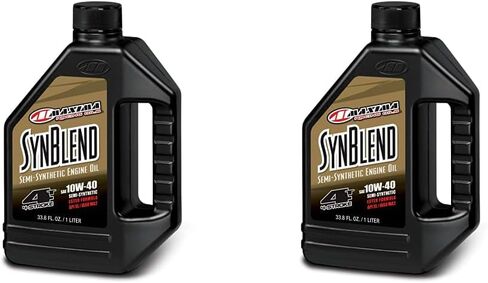 Maxima Racing Oils 349128B-2PK Syn Blend4 10w40 Synthetic Blend Motorcycle Engine Oil 1G Bottle, 2-Pack in Saudi Arabia