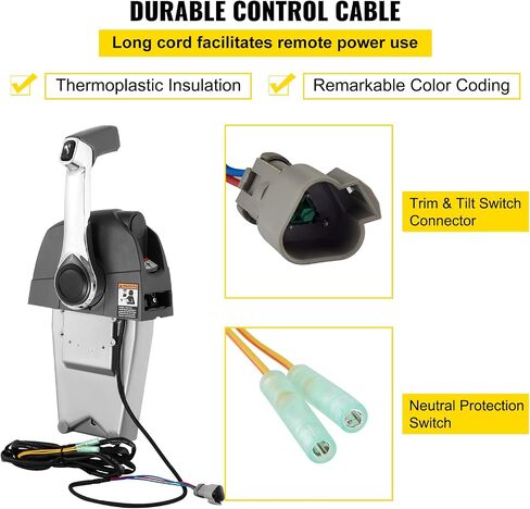 Mophorn Boat Throttle Control Single-Engine Control for Evinrude Johnson Side Mounted Outboard Remote Control Single Lever Binnacle with Key Switch and Lanyard in Saudi Arabia