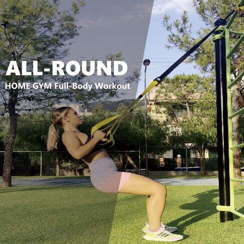 Bodyweight Fitness Training Kit, Home Resistance Trainer Straps for Total Body Workouts in Kuwait