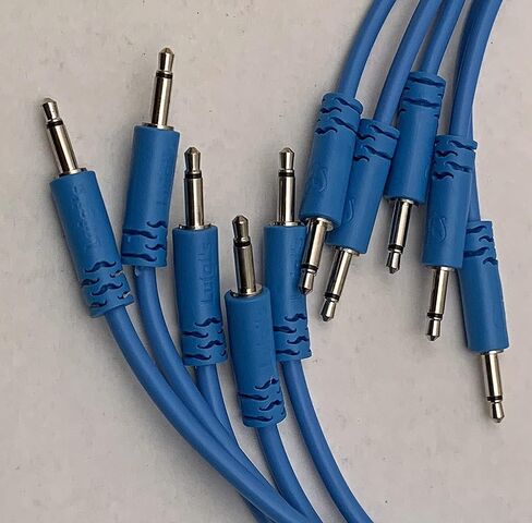 كابلات توصيل Luigi's Modular Supply Spaghetti Eurorack - حزمة من 5 كابلات زرقاء، 36 بوصة (90 سم) in Saudi Arabia