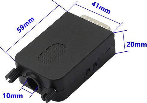 CERRXIAN DB15 Breakout Connector, DB15 D-SUB Female Solderless Serial to Screw Wiring Terminal Signal Module Breakout PCB Board with Plastic Case & Screws Long Bolt (Black) (FB) in Saudi Arabia