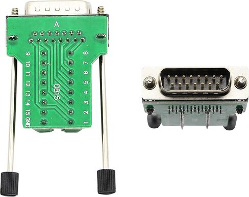 CERRXIAN DB15 Breakout Connector, DB15 D-SUB Female Solderless Serial to Screw Wiring Terminal Signal Module Breakout PCB Board with Plastic Case & Screws Long Bolt (Black) (FB) in Saudi Arabia