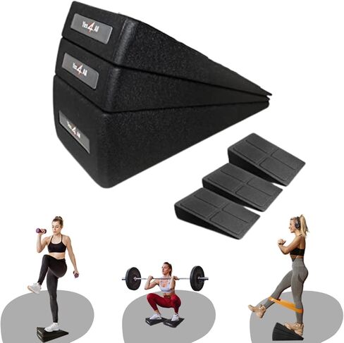 Yes4All Ankle Calf Stretcher 450LBS Rubber, Slant Board Improving Mobility & Flexibility, Anti Slip & Ergonomic Squat Wedges in Kuwait