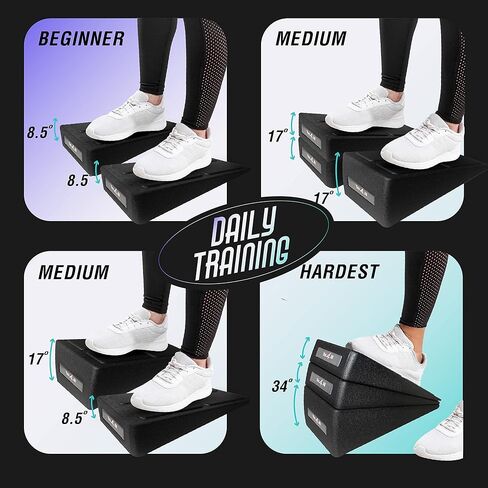 Yes4All Ankle Calf Stretcher 450LBS Rubber, Slant Board Improving Mobility & Flexibility, Anti Slip & Ergonomic Squat Wedges in Kuwait