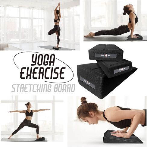 Yes4All Ankle Calf Stretcher 450LBS Rubber, Slant Board Improving Mobility & Flexibility, Anti Slip & Ergonomic Squat Wedges in Kuwait