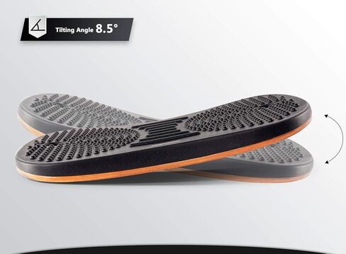 FEZIBO مكتب قائم مضاد للتعب، لوح توازن خشبي متذبذب، هزاز للثبات مع تصميم مريح، سجادة أرضية مريحة (متوسط، أسود سبج) in Kuwait